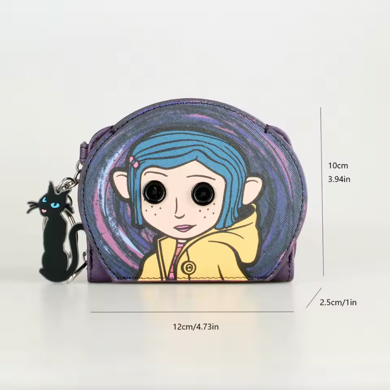 Monedero Coraline con Llavero Gato Negro