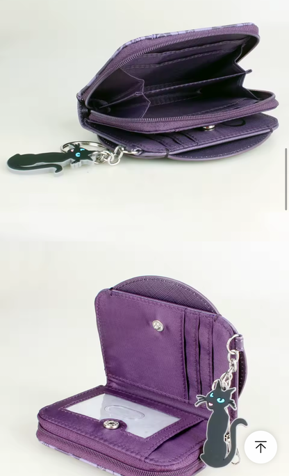 Monedero Coraline con Llavero Gato Negro